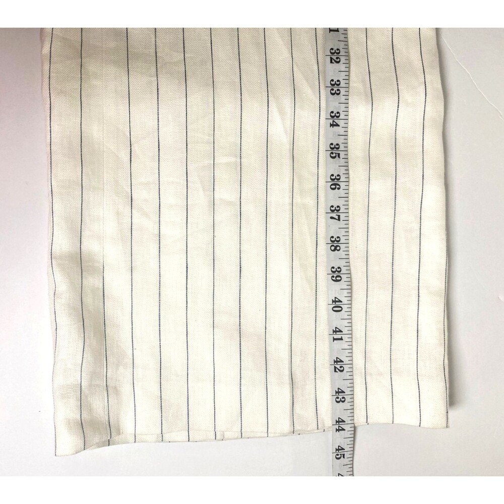 Lafayette 148 Dalton Pinstripe 100% Linen Wide Leg Pants Size 6 Off White Blue - Picture 16 of 16